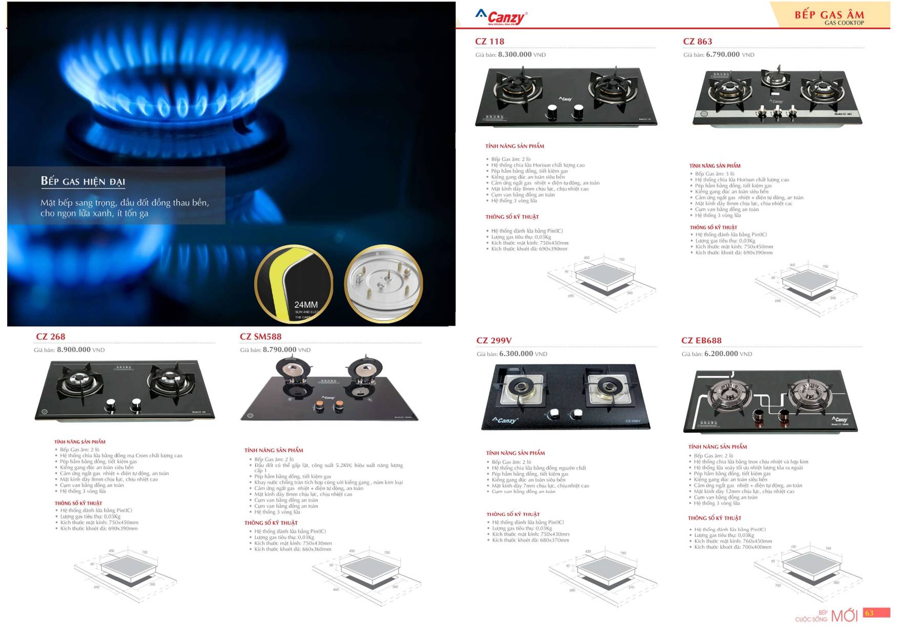 Bếp CANZY Catalogue và Bảng giá mới nhất 2024 /Page 31